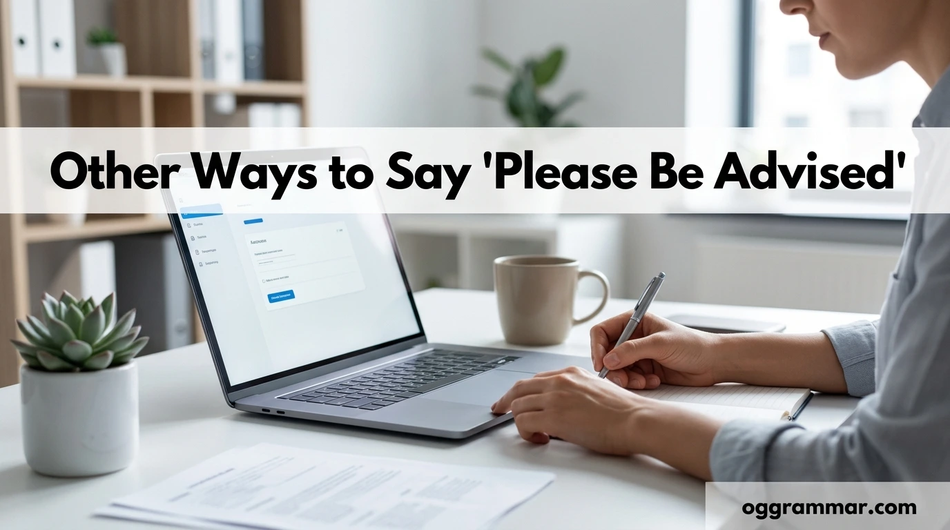 Other Ways to Say “Please Be Advised”