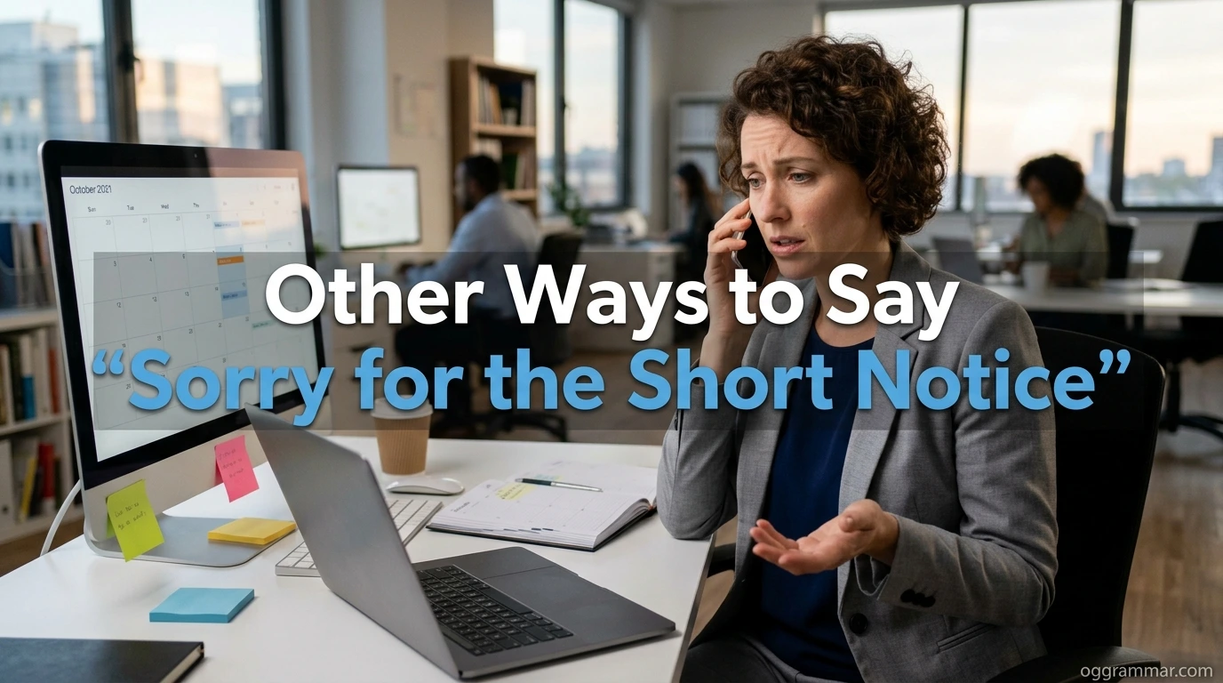 Other Ways to Say “Sorry for the Short Notice”