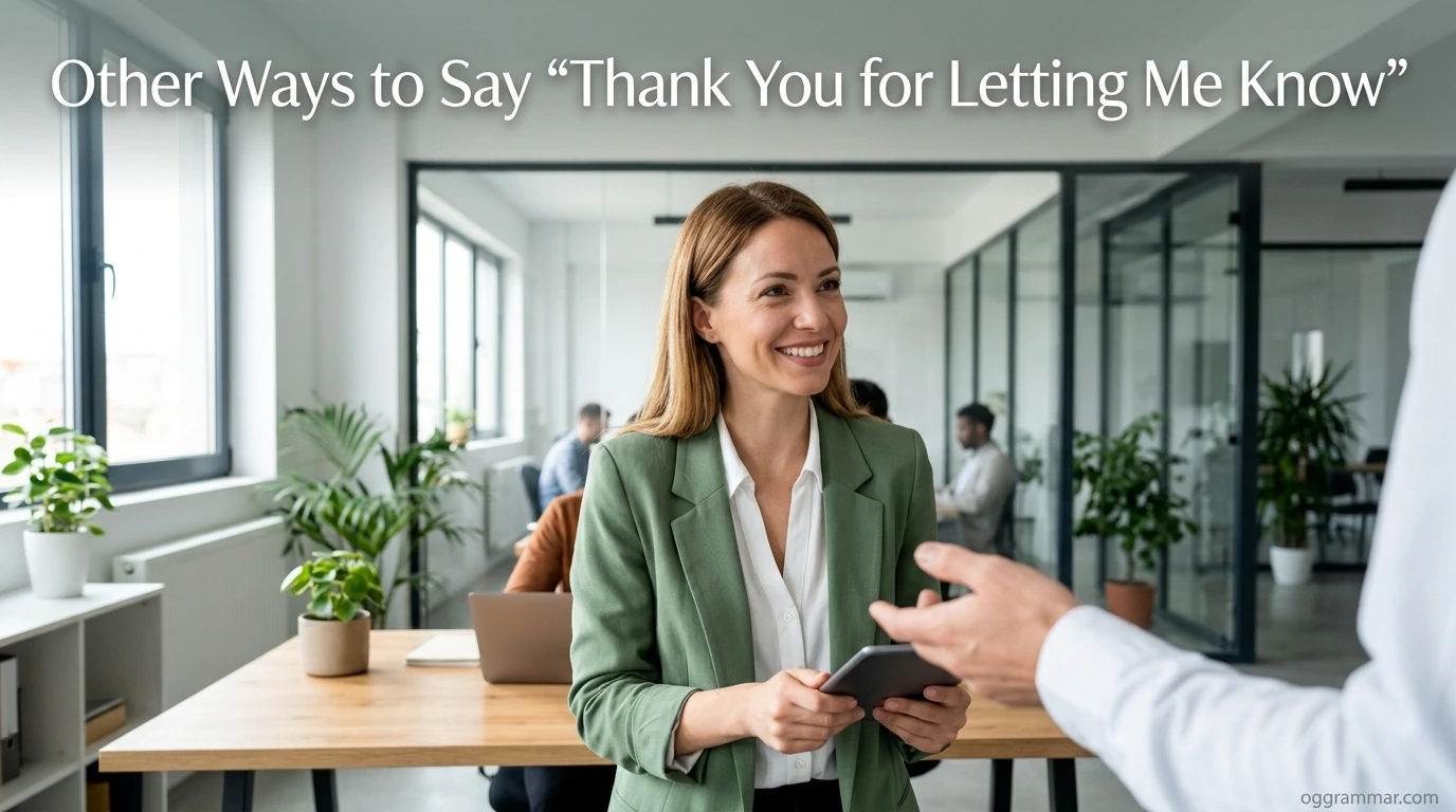 Other Ways to Say “Thank You for Letting Me Know”